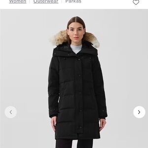 Canada Goose Black Puffer Coat with Fur Trim and Hood